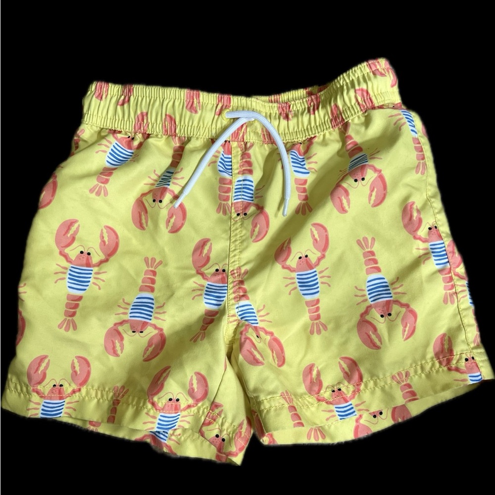 Yellow Lobster Print Swim Trunk Size 5
